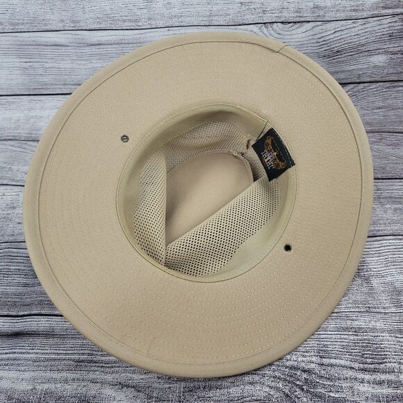Henschel Hat Co Aussie Safari Sun Hat Khaki Size Medium, Peacock Feather - Picture 7 of 9